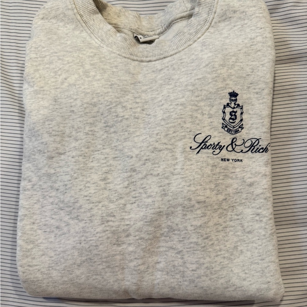 Sporty & Rich Gray Crewneck Sweater